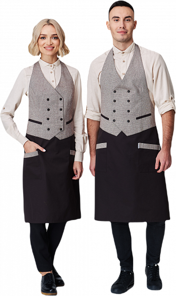 Фартук-жилет официанта двубортный Damask женский кофе купить от 2 397 р.