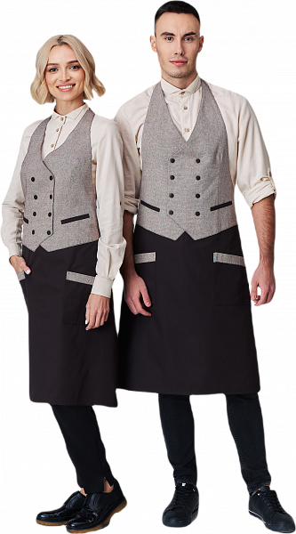 Фартук-жилет официанта двубортный Damask женский кофе купить от 2 397 р.